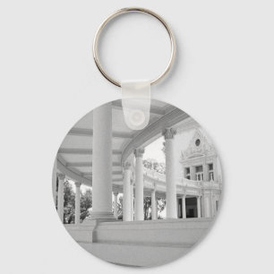  Kolommen Architectuur Zwarte en Witte Foto Sleutelhanger