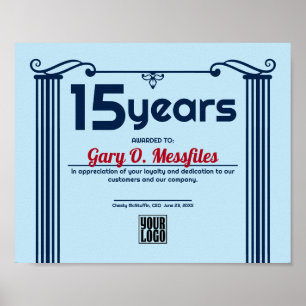 Kolommen universeel certificaat ter nagedachtenis  poster