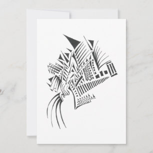 Kolommen Zwart Wit Abstract Tribal Tatoeage Kunst Bedankkaart