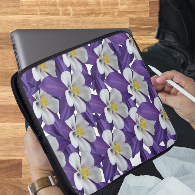 Kolomventilatorpatroon Laptop Sleeve (Columbine Flower Pattern Laptop Sleeve)