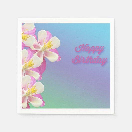 Kolomvormer roze en wit servetten (Voorkant)