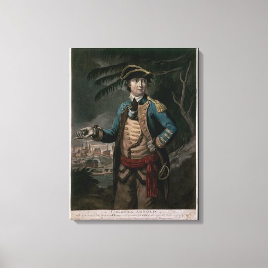 Kolonel Benedict Arnold, pub. Londen, 1776 Canvas Afdruk (Voorkant)