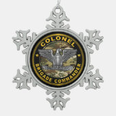 Kolonel COL Brigadecommandant Tin Sneeuwvlok Ornament (Voorkant)