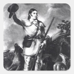 Kolonel Davy Crockett Vierkante Sticker