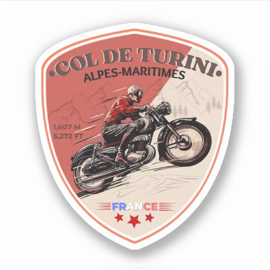 Kolonel de turini, Alpes Maritimes Sticker (Voorkant)