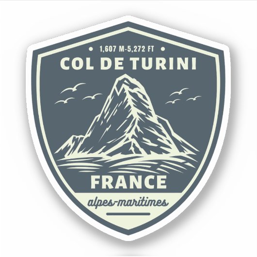 Kolonel de turini, Alpes Maritimes Sticker (Voorkant)