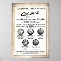 Kolonel Golf Balls Advertisement Print 1915