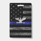 Kolonel Thin Blue Line Distress Vlag Badge (Achterkant)