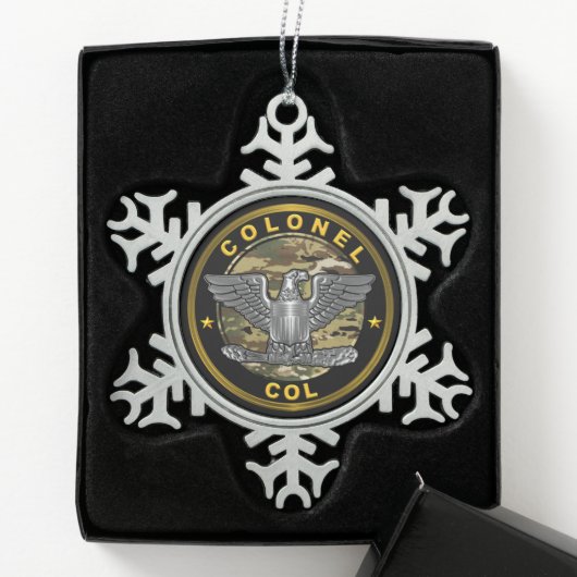 Kolonel Tin Sneeuwvlok Ornament (Kistje)
