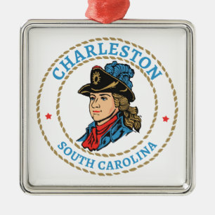 Koloniaal Charleston South Carolina Metalen Ornament