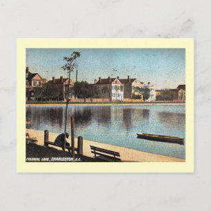Koloniaal meer, Charleston, Zuid-Carolina Vintage Briefkaart