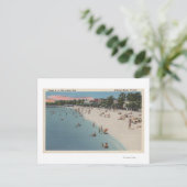 Koloniaal strand, VA - Zonnebaden en Zwemmen Briefkaart (Staand voorkant)
