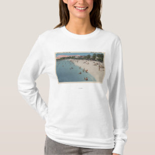 Koloniaal strand, VA - Zonnebaden en Zwemmen T-shirt