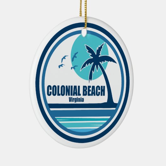 Koloniaal strand Virginia Palm Tree Birds Keramisch Ornament (Rechts)