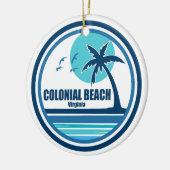 Koloniaal strand Virginia Palm Tree Birds Keramisch Ornament (Links)