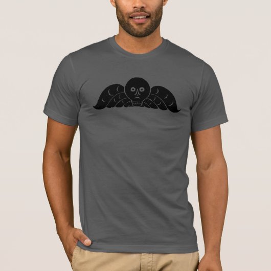 Koloniale Boston Gravestone Skull Angel T-shirt (Voorkant)