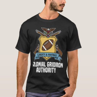 KOLONIALE GRIDIRON-AUTORITEIT - AMERIKAANS VOETBAL T-SHIRT