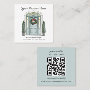 Koloniale kerstdeur Boutique Vierkante Visitekaartje