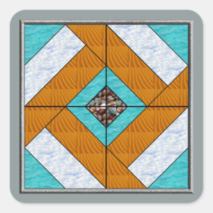 Koloniale Pavement Water Sand Sky & Rocks Vierkante Sticker