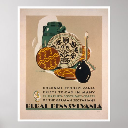 Koloniale Pennsylvania 1940 WPA Poster (Voorkant)