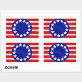 koloniale sterren en Stripes stickers (Vel)