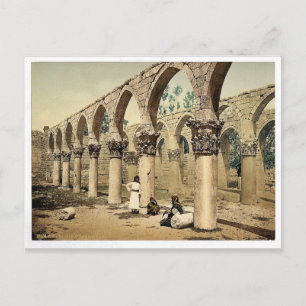 Kolonnade van de oude moskee, Baalbek, Heilige Laa Briefkaart