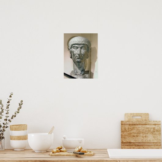 Kolossaal hoofd van keizer Constantine I Poster (Keuken)
