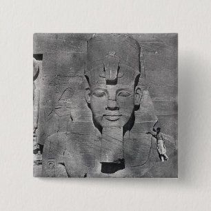 Kolossaal standbeeld van Ramesses II in Abu Simbel Vierkante Button 5,1 Cm