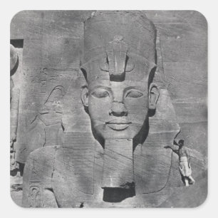 Kolossaal standbeeld van Ramesses II in Abu Simbel Vierkante Sticker