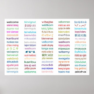Kolossaal welkom in Poster 80 talen - 5 formaten!