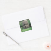 Kolossale kop vierkante sticker (Envelop)