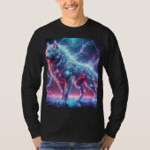 Kolossale Neon Crystal Wolf meesterwerk. T-shirt (Voorkant)