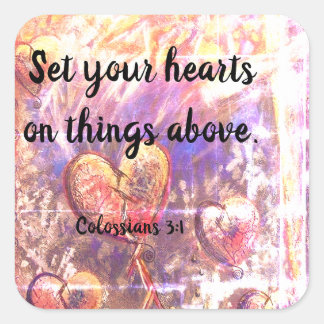 Kolossenzen 3:1 Christelijke Bijbel Schrift Sticke Vierkante Sticker