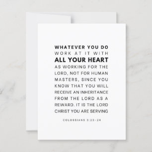 Kolossenzen 3:23-24 Werk er met heel uw hart aan Briefkaart