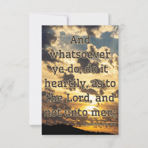 Kolossenzen 3:23 KJV Bijbelvers Pic Groet Kaart