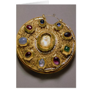 Kolt medallion, goudset met parels en