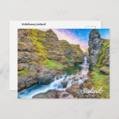 Kolufossar Waterfall, IJsland Briefkaart (Voorkant / Achterkant)