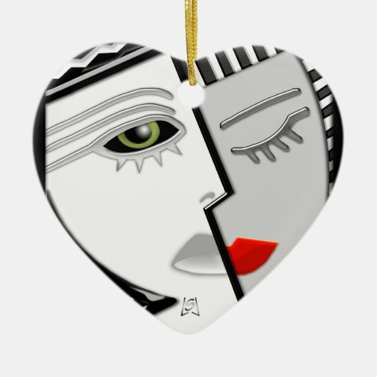 Kom bij elkaar (fan pull) keramisch ornament (Voorkant)