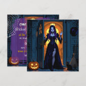 Kom binnen als je durft | Wicked Witch Halloweenfe Kaart (Voorkant / Achterkant)