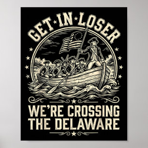 Kom binnen, het oversteken van de Delaware, VS 250 Poster