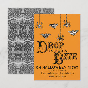 Kom binnen voor een hapje - Elegant Spider Invite Kaart