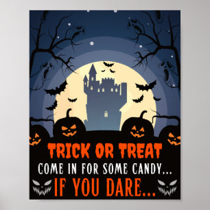 Kom binnen voor wat Snoep Spooky Halloween Welkom Poster