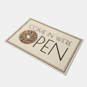 Kom binnen, we zijn open Alles Bagel Bakery Cafe Deurmat (Schuin)