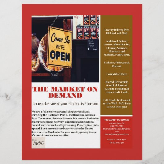 Kom binnen, we zijn open. flyer (Voorkant)