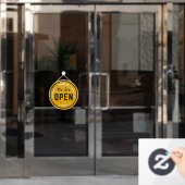 Kom binnen Wij zijn open Nep rond houten Raamsticker (Kantoordeur)