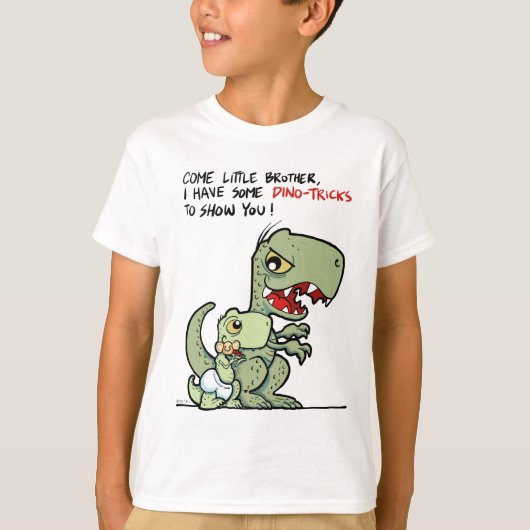 Kom broertje, ik heb wat dino-trucs t-shirt (Voorkant)