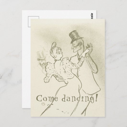 Kom dansen | Lautrec — Danskoppel Briefkaart (Voorkant / Achterkant)