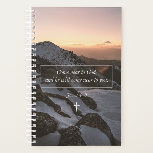 Kom dicht bij God Jakobus 4: 8 Christelijke Bijbel Planner (Voorkant)