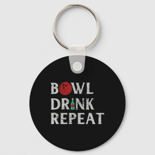 Kom Drink Herhaal Koel Bowling Spel Drink Liefhebb Sleutelhanger