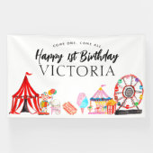Kom Een Alle Carnaval Circus Show Kinderen Verjaar Spandoek (Horizontaal)